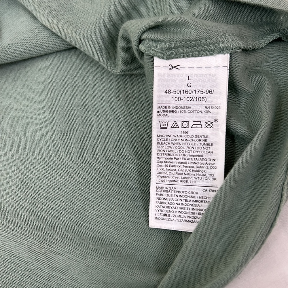 Gap Green Crew Neck T-Shirt with Palm Tree Design ~ Favorite T Size Large - Picture 8 of 8